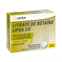 Citrate De Betaïne Upsa 2 G Comprimés Effervescents Sans Sucre Citron 2t/10 à Lherm